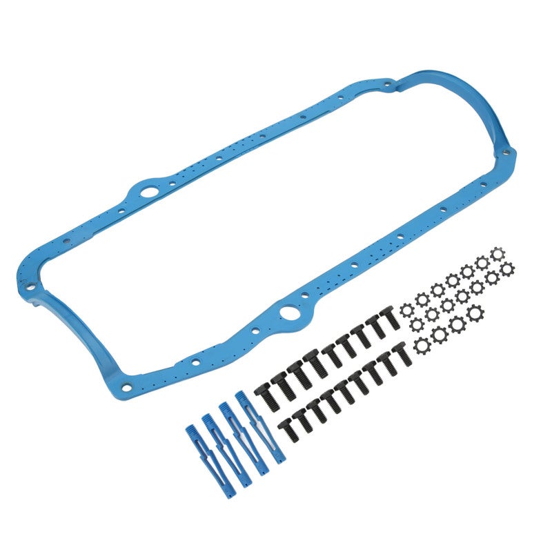 Engine Oil Pan Gasket Set: Steel Core Rubber Construction, Durable Anti-Rust Design - OEM OS34510T Fit, Perfect Replacement for Chevy SBC 305 350 327 Engines 1955-1985 - Image 5