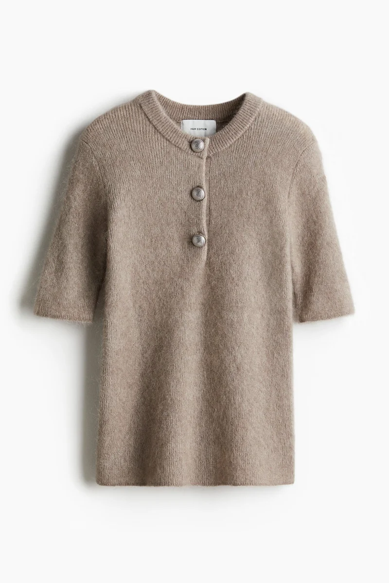 H&M Mohair-blend button-detail top