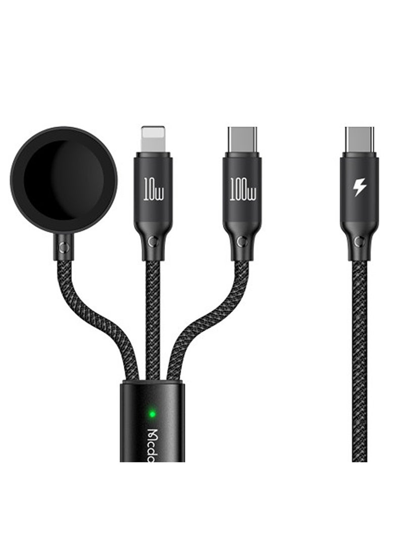 Mcdodo CA-494 3 in 1 100w Lightning Wireless Charger For Apple Watch and Phone - Image 1