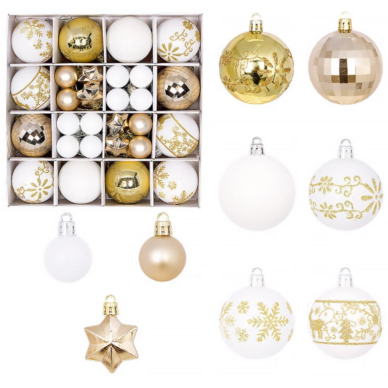 44 pcs Christmas Tree Ornaments 3-6cm - Image 1