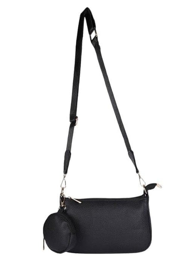 AKSUTI Women's Trendy Stylish Sling Bag With Carry Pouch Black (Style-1) - Image 1