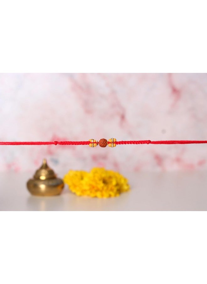CHERKRAFT CHERKRAFT Rudraksha Rakhi Set of 2 for Brother Rakshabandhan Rakhies Thread - 109  - Image 3