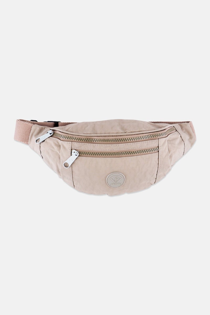 I Love Fashion Women Brand Logo Fanny Pack, Taupe - Image 1
