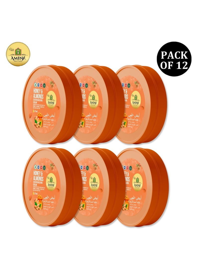 Amina Honey & Almond Moisturizing Cream with a lightweight, nourishing formula, Beauty cream, for soft smooth skin, 17 ml (Pack of 12) - Image 1
