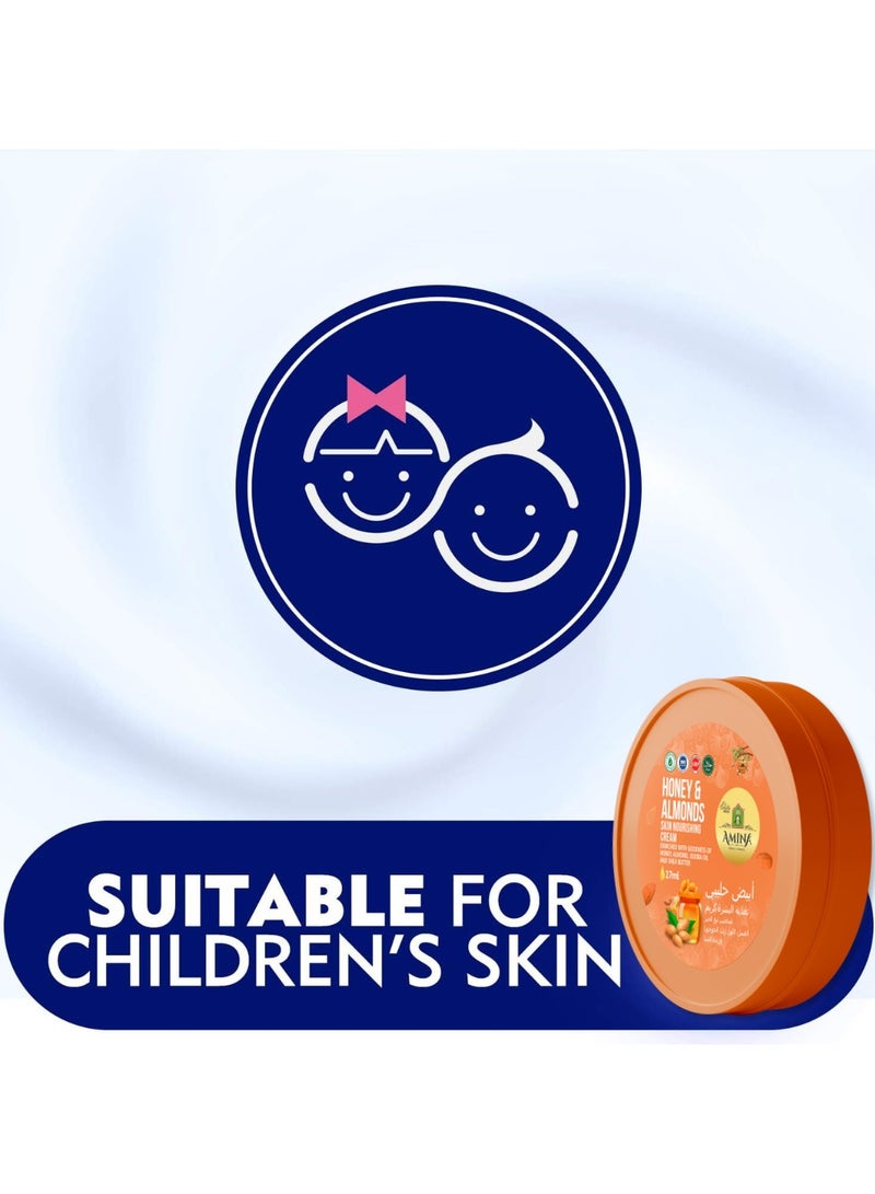 Amina Honey & Almond Moisturizing Cream with a lightweight, nourishing formula, Beauty cream, for soft smooth skin, 17 ml (Pack of 12) - Image 3