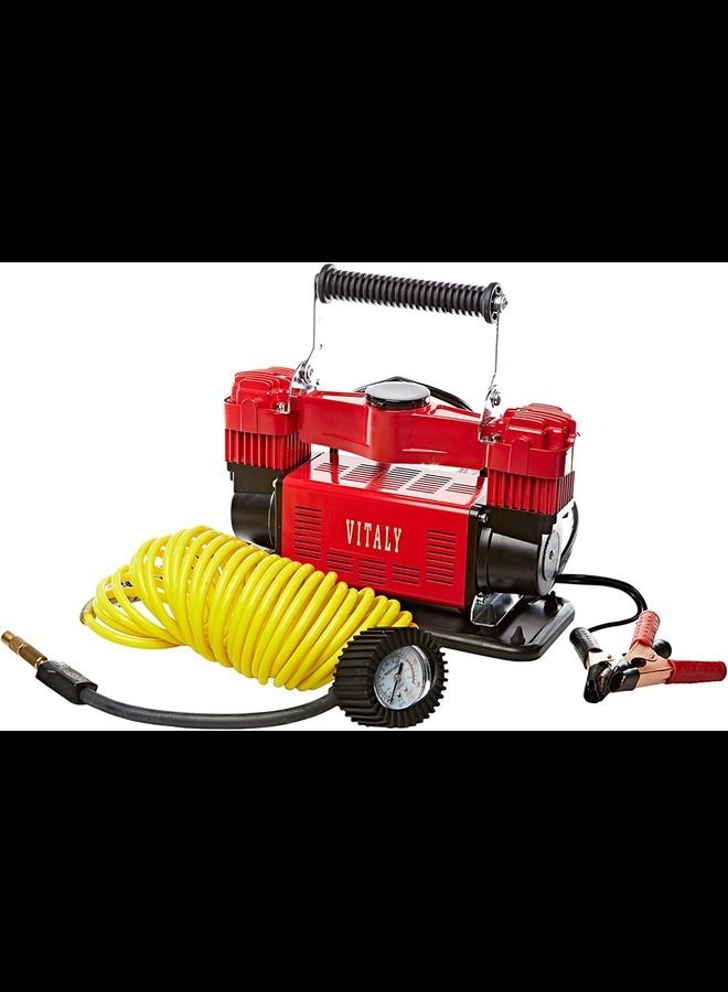 VITALY VI-DC02 Double Cylinder Heavy Duty Air Compressor - Red & Black - Image 1