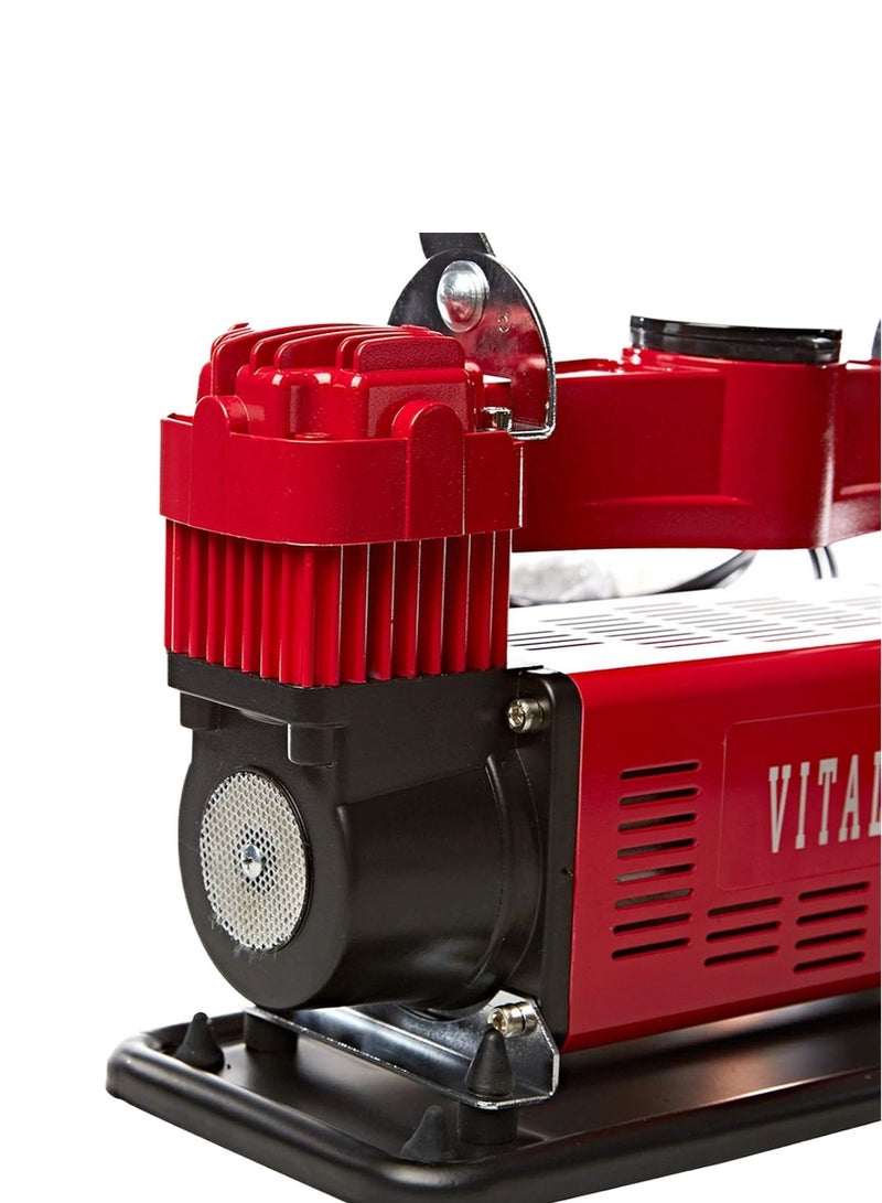 VITALY VI-DC02 Double Cylinder Heavy Duty Air Compressor - Red & Black - Image 3
