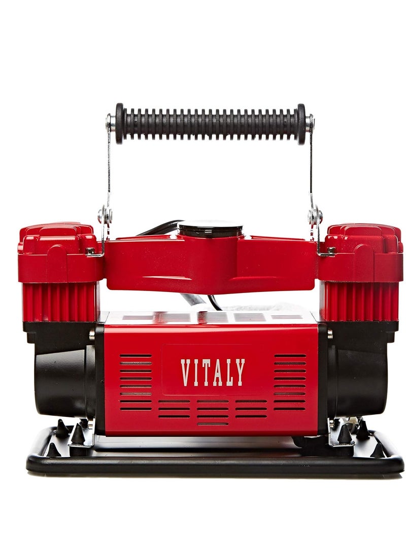 VITALY VI-DC02 Double Cylinder Heavy Duty Air Compressor - Red & Black - Image 2