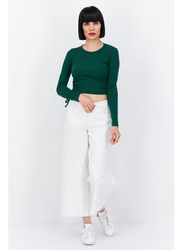 Don't Call Me Jennyfer Women Round Neck Long Sleeve  Knitted Top, Green  - Image 4