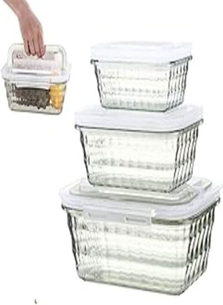 3 Pack Food Storage Containers with Lids and Handles BPA Free Plastic Airtight Food Storage Containers - Leakproof Kitchen Storage Containers Set (Green) - pzsku/Z9C497279E67CF9F3AC63Z/45/_/1724096572/f58b6559-0c80-4772-b98d-883a7889a018