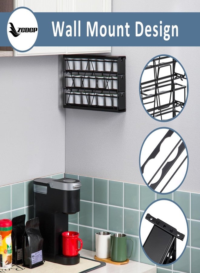 ZCDCP حامل كبسولات قهوة K Cup من ZCDCP، منظم كبسولات قهوة مثبت على الحائط مع درج (يتسع لـ 21 كبسولة قهوة) - Image 4