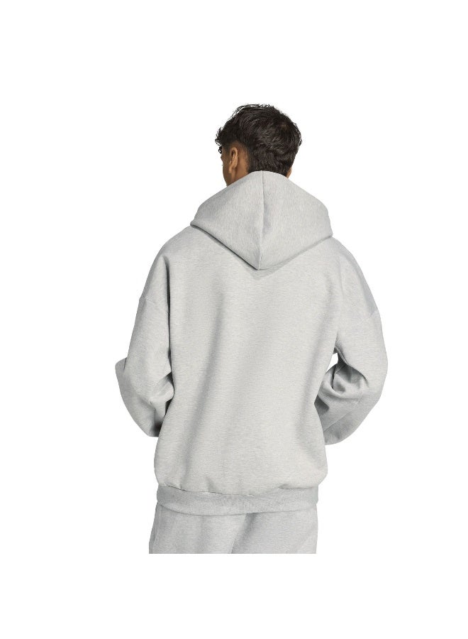 adidas سويت شيرت بغطاء رأس رمادي للرجال - Image 3