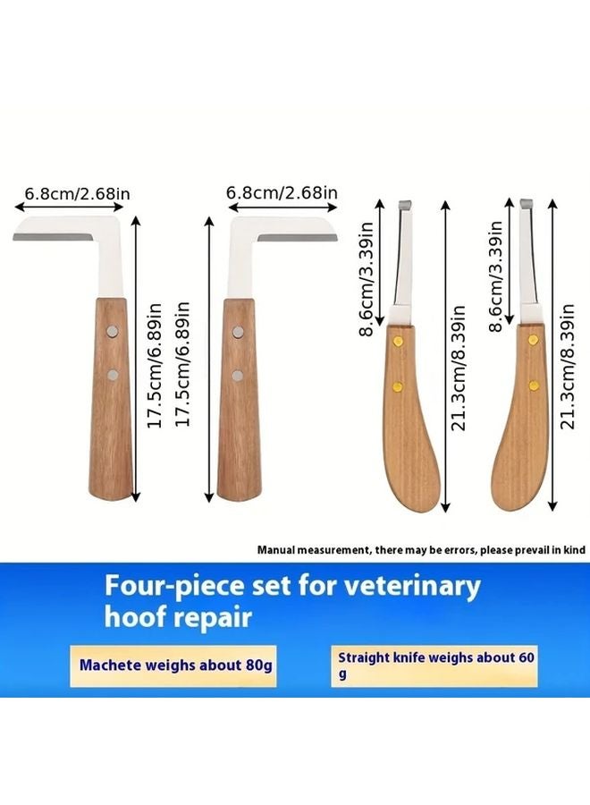 مجموعة سكاكين تقليم الحوافر من 4 قطع للأبقار والخيول والأبقار الحلوب لليد اليسرى - Image 3