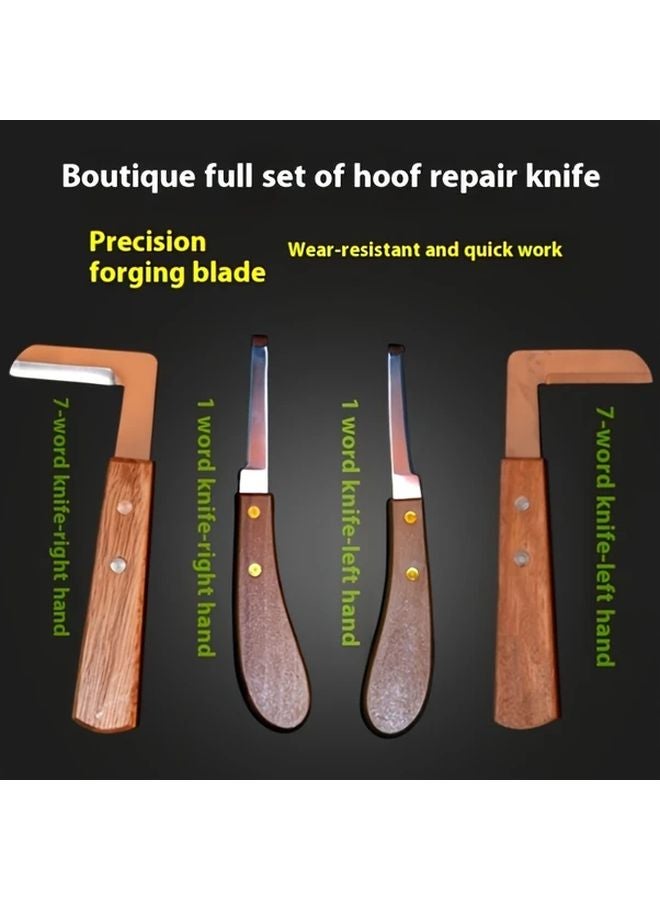 مجموعة سكاكين تقليم الحوافر من 4 قطع للأبقار والخيول والأبقار الحلوب لليد اليسرى - Image 2