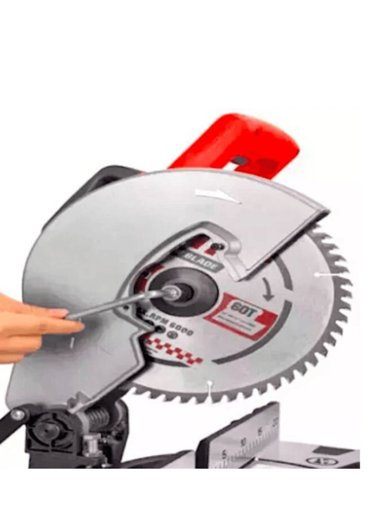 makute Sliding Compound Miter Saw, 10-Inch, 2200W Power, 5000 RPM, 220-240V, 50/60Hz, 13 kg, MS001-S  - Image 4
