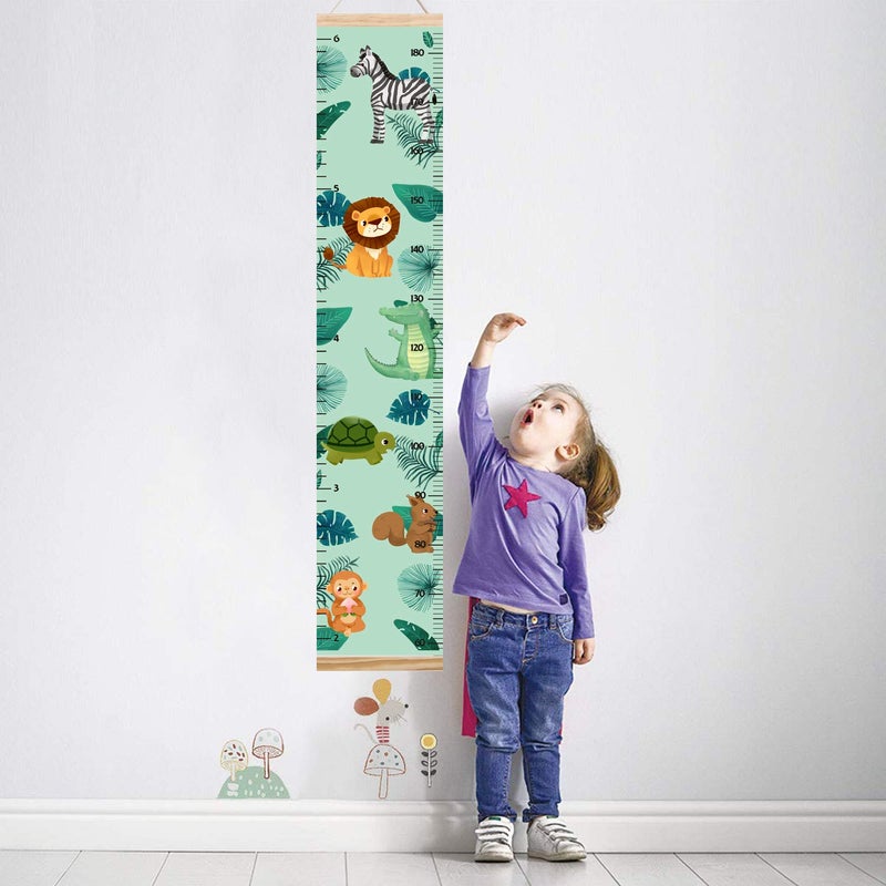 Lvpai Animals Growth Chart for Kids, Baby Height Chart, Canvas Height Measuring Rulers for Boys Girls (Animals 5) - Image 2