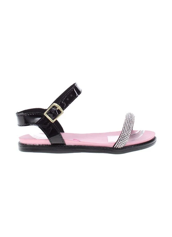Molekinha Molekinha Junior Girls Sandals With Back Strap Black | Made In Brazil