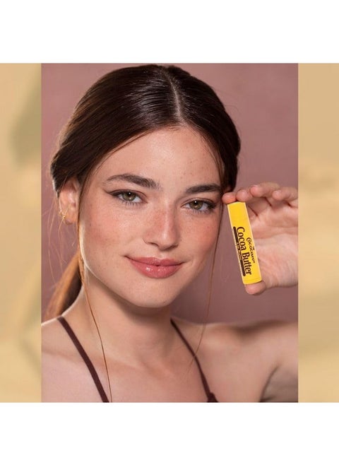Cocoa Butter Lip Balm - The Little Yellow Stick - Conditions & Protects Lips With Hydrating Formula - Light Scent Of Cocoa Butter - 0.15Oz (10 Sticks)