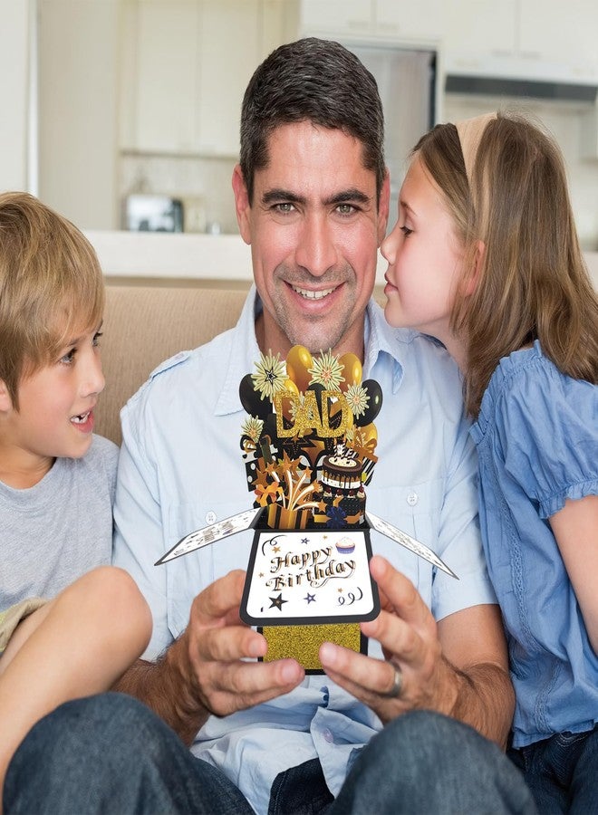 Asmallgf Cool Mens Birthday Gifts for Dad, Happy Daddy Birthday 3D Card from Daughter Son, Funny 40th 50th 60th 70th 80th Birthday Decorations for Father - Image 4