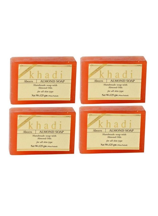 Khadi Abeers صابون لوز نقي مصنوع يدويًا مع زيوت أساسية 125 جرام مجموعة من 4 - Image 1