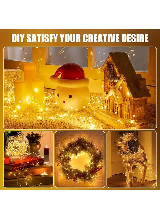 50 ضوء خرز إنارة فيري دافئ أبيض 59 06 بوصة 8 أوضاع جهاز توقيت عن بعد يعمل بالبطارية - Image 3