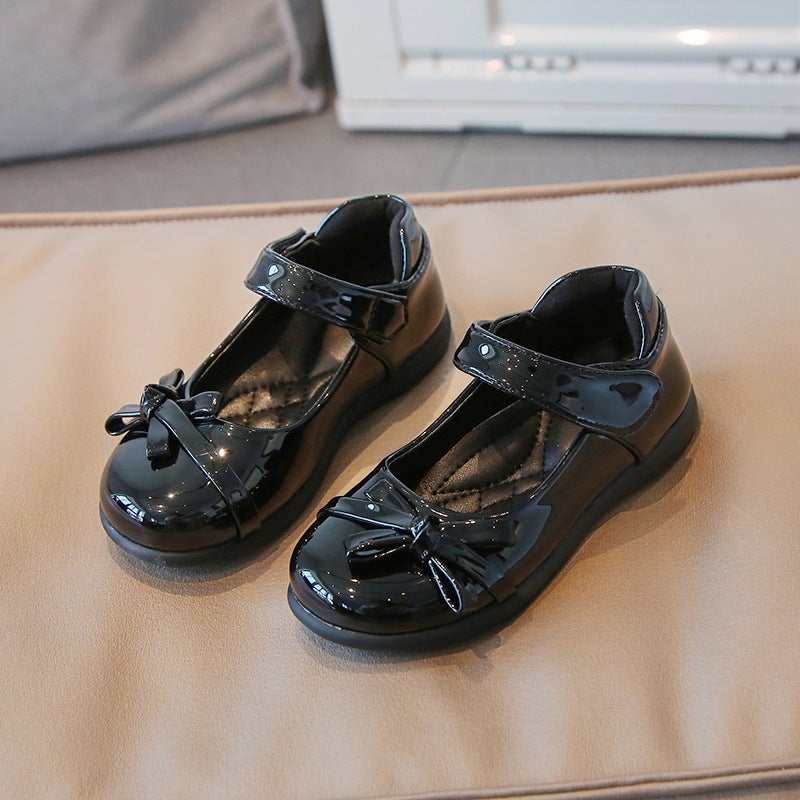 Children''s Leather Shoes 2022 Autumn New Girls British Style Shallow Mouth Shoes Baby Bow Princess Performance Leather Shoes - Image 5