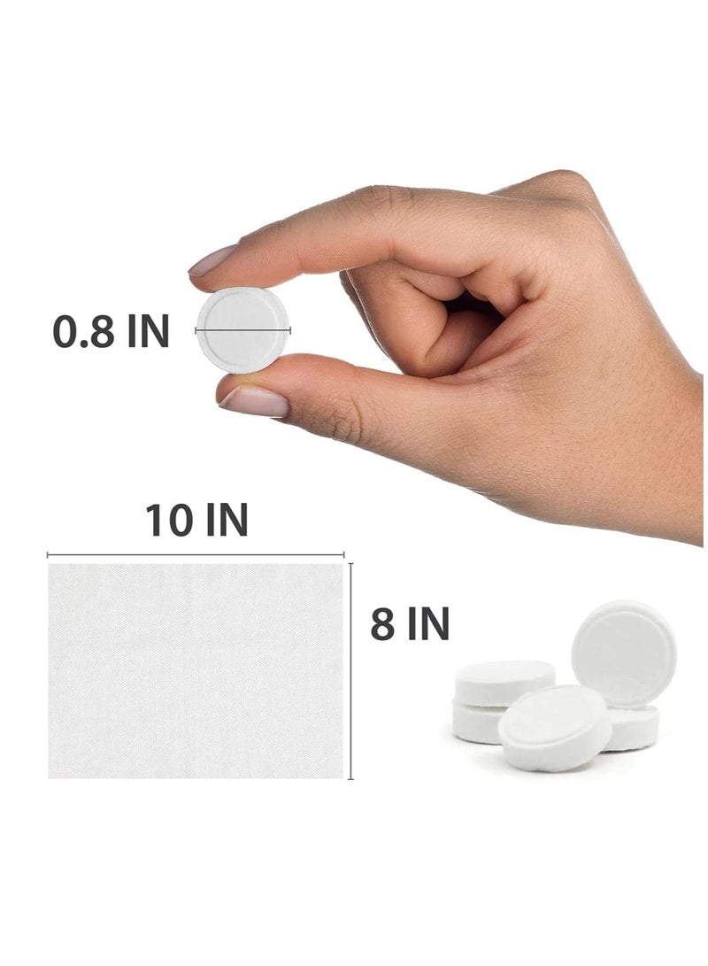 100 Sheets Mini Compressed Towel, Disposable Face Compressed Towels, Soft Compressed Hand Wipe, Biodegradable And Sterile, for Travel, Camping, Hiking, Sport, Beauty Salon, Home Hand Wipes - Image 2
