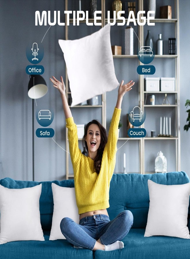 Utopia Bedding Throw Pillows Insert (Pack of 4, White) - 26 x 26 Inches Bed and Couch Pillows - Indoor Decorative Pillow - Image 5