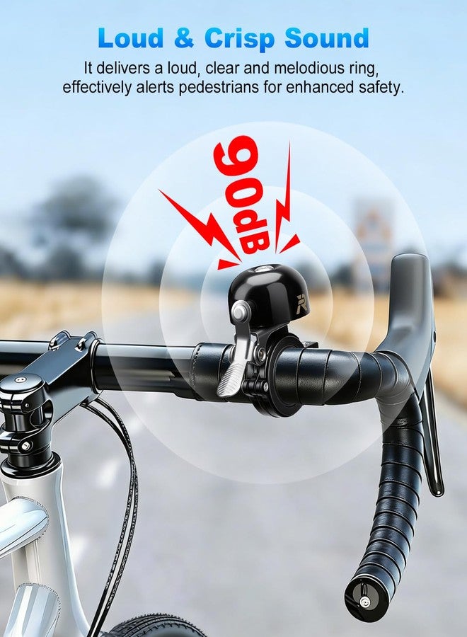 YBLNTEK Bike Bell Classic Bike Bells for Adults Kids, 120d Loud Bicycle Bell for Handlebars, Beach Cruiser Mountain Bike Bell Accessories, Fits 22.2-28.0mm Handlebars - Image 2