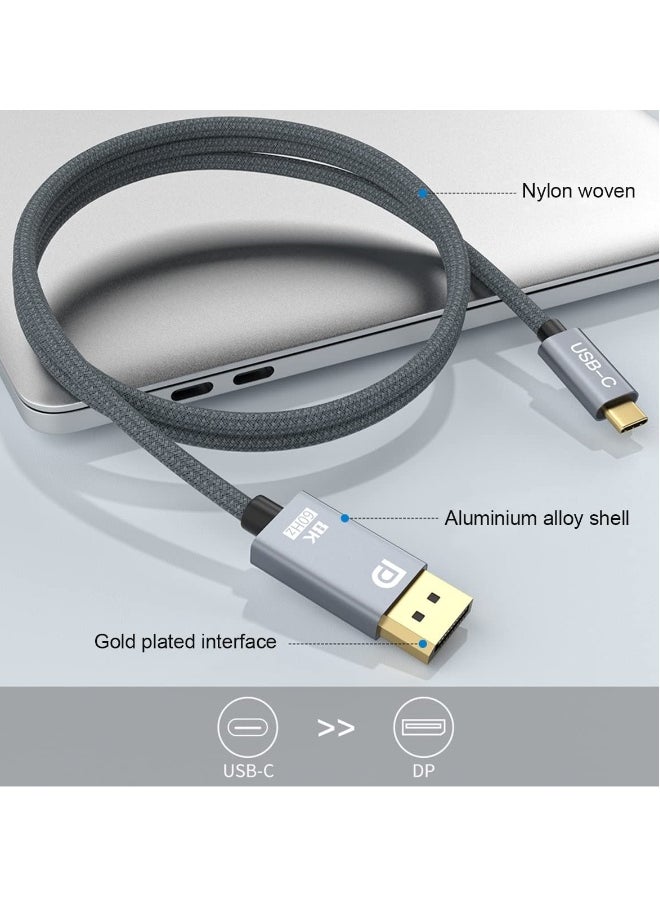 ماركة غير محددة كابل USB C إلى DisplayPort، 8K 60Hz غير ثنائي الاتجاه، طول 6.6 قدم/2 متر (4K 60Hz 144Hz 120Hz) بسرعة 32.4Gbps، كابل C إلى DP لجهاز MacBook Pro، MacBook Air/iPad Pro 2020، XPS  - Image 5