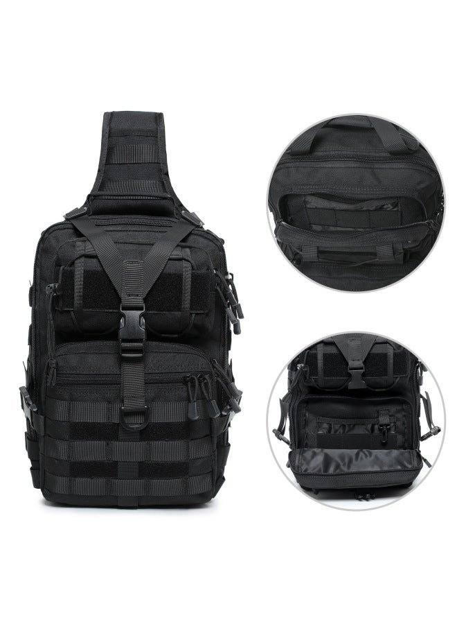 Tactical Crossbody Bag Extra Large Shoulder Chest Bag Outdoor Sports Camouflage Messenger Bag Mountaineering Wear-resistant Tool Satchel-Color:Brown-Capacity:20-35L - Image 4