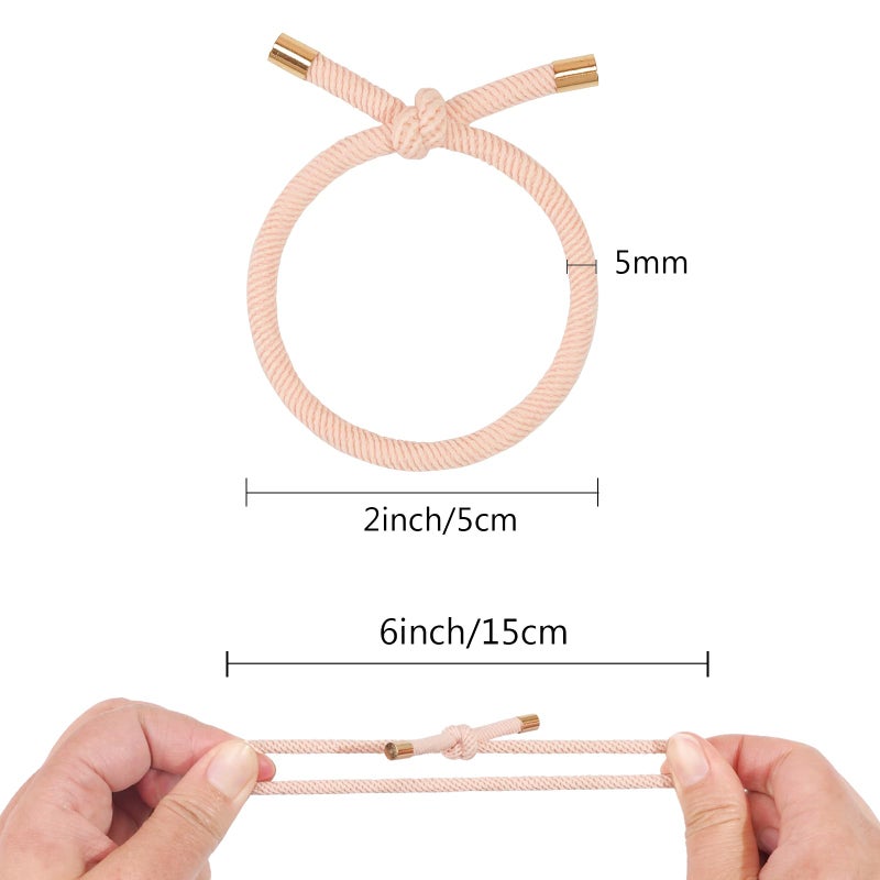 DealEachDay 56 PCS Elastics Knotted Hair Ties for Women, Adjustable No Damage Ponytail Holders for Women Girls, 5MM Rubber Bands for Hair, 8 Colors - Image 2