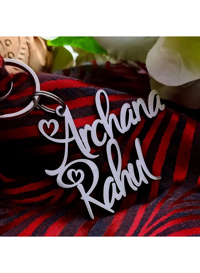 BAMALI Personalize Stainless Steel Name Keychain Best for Loved one, Gift for couple Friendship Valentine Anniversary Birthday Customize Gift, Persaonalize Gift For All - Image 2