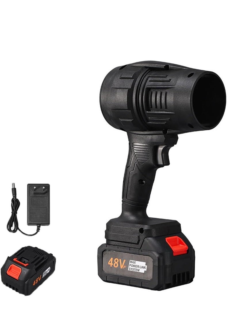 JAJEEK Portable Cordless Turbo Air Blower – Battery Operated with Extra Battery, Powerful Mini Blower for Cleaning and Drying (Black) - Image 1