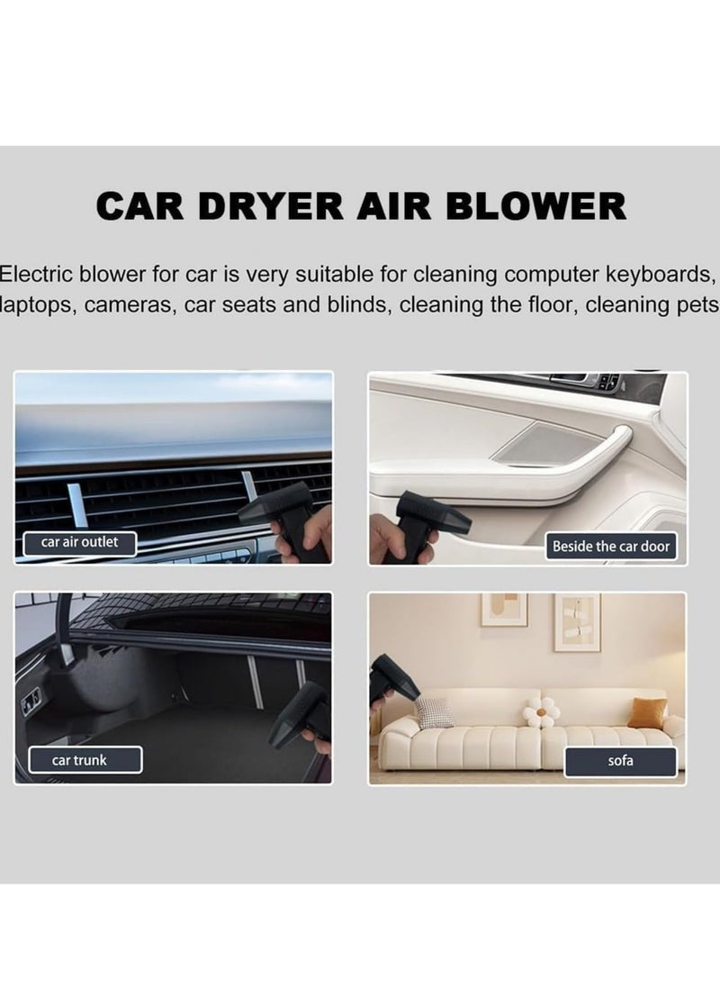 JAJEEK Portable Cordless Turbo Air Blower – Battery Operated with Extra Battery, Powerful Mini Blower for Cleaning and Drying (Black) - Image 2