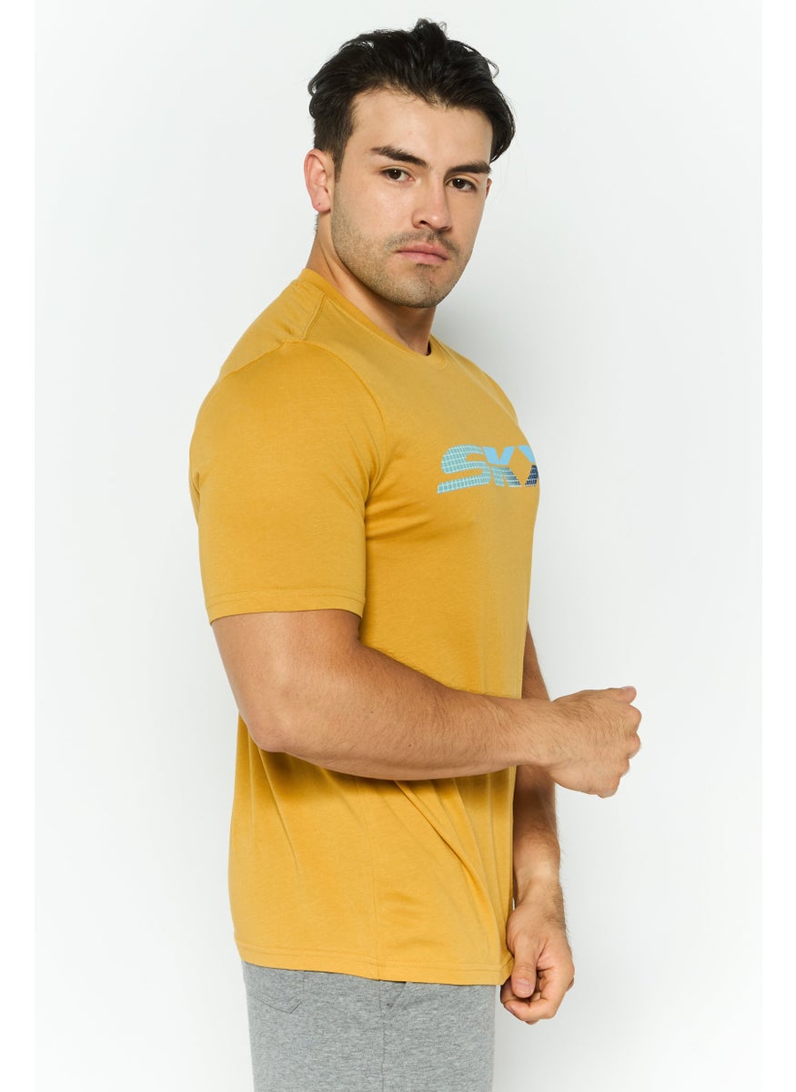 Men Sportswear Fit Short Sleeve Outdoor T Shirt, Gold - pzsku/Z9C4A2FA12EF096356BD5Z/45/_/1737642035/70ddcbc7-468a-4fd9-9184-47f895636197