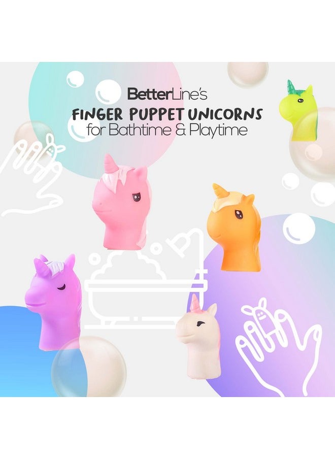 BETTERLINE Unicorns Finger Puppets 5-Piece Set - Fun Toy Gift for Kids, Boys & Girls - Bath Puppets for Playtime, Children Birthday Party Favors, Cake Toppers, Pinata & Stocking Stuffers  - Image 2