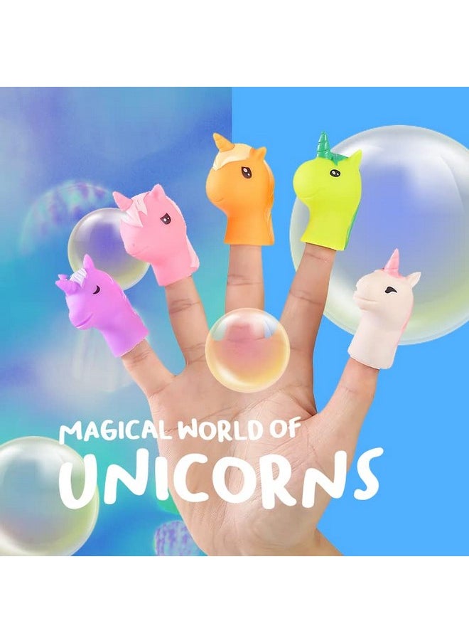 BETTERLINE Unicorns Finger Puppets 5-Piece Set - Fun Toy Gift for Kids, Boys & Girls - Bath Puppets for Playtime, Children Birthday Party Favors, Cake Toppers, Pinata & Stocking Stuffers  - Image 4