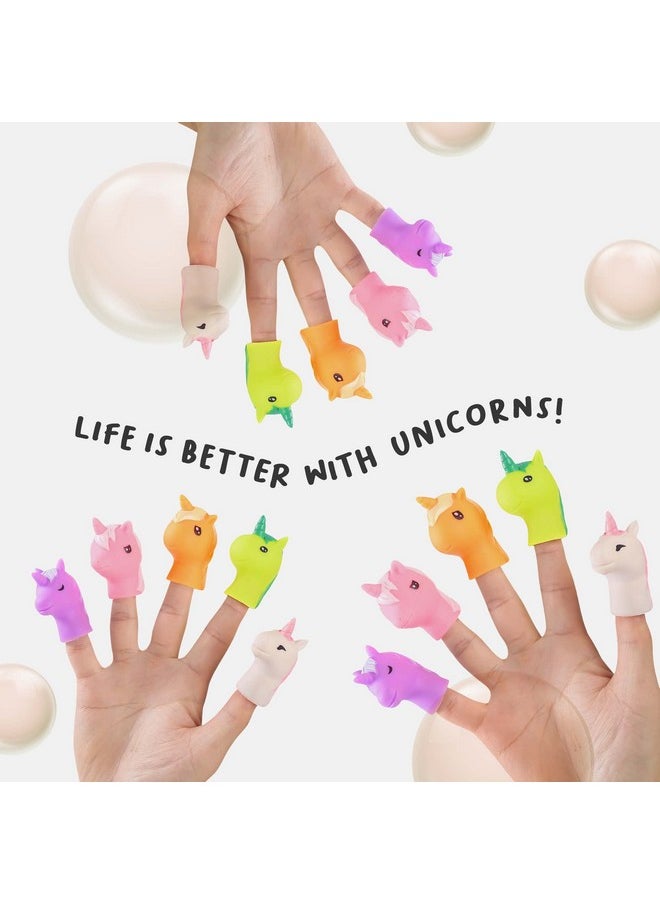 BETTERLINE Unicorns Finger Puppets 5-Piece Set - Fun Toy Gift for Kids, Boys & Girls - Bath Puppets for Playtime, Children Birthday Party Favors, Cake Toppers, Pinata & Stocking Stuffers  - Image 5