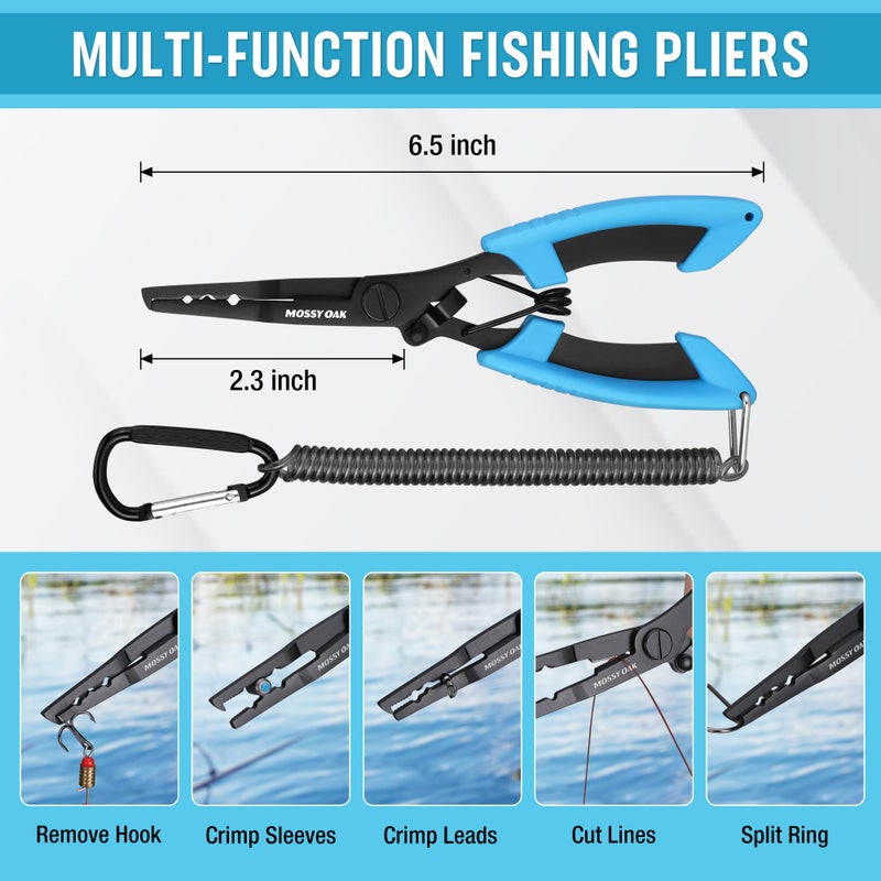 MOSSY OAK 2Pcs Fishing Tools Kit- Fishing Plier, Fish Lip Gripper, Multifunctional Fishing Hook Remover with Lanyards Sheath, Saltwater Resistant Fish - Image 3
