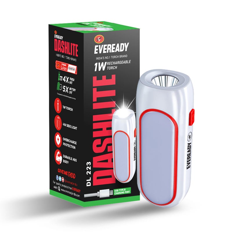 Eveready DL 223 DASHLITE, 1W Rechargeable LED Torch, Pack of 1 - Image 3