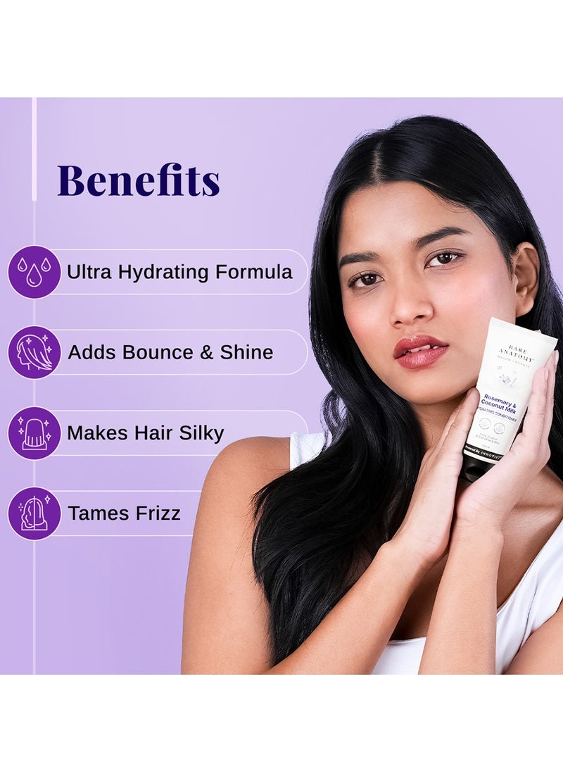 BARE ANATOMY Bare Anatomy Nature x Science Rosemary & Coconut Milk Hydrating Conditioner | Natural conditioner for dry, dull & frizzy hair | SLS & Paraben Free | Conditioner for Women & Men | 150mL  - Image 3