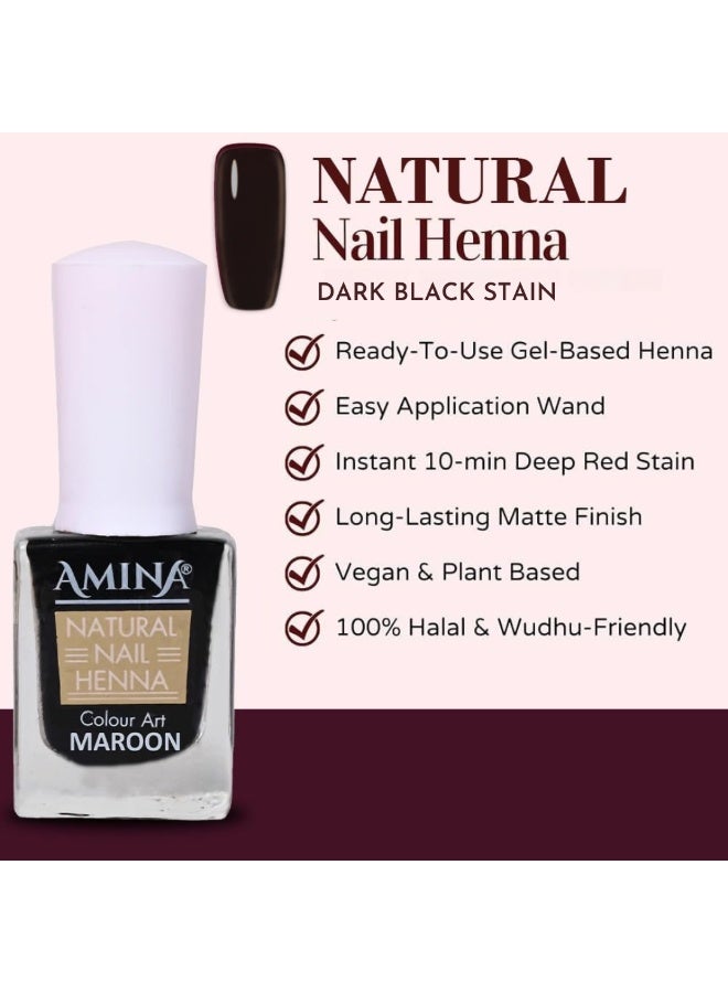 Amina Instant Nail Henna Polish Mehendi Bottle | Vegan & Halal Nail Polish For Women & Girls | Without Chemicals | Long Lasting | Ready To Use Black Colour Stain | Pack of 2 - Image 3