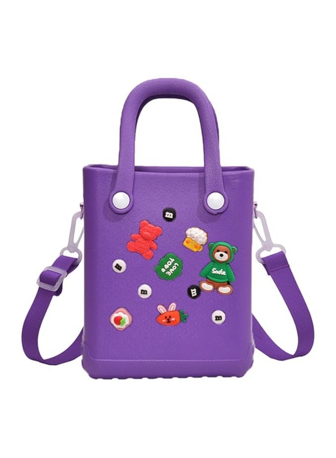 حقيبة يد نسائية بحزام قابل للتعديل للعطلات والسفر في الهواء الطلق، بنفسجية - Image 2