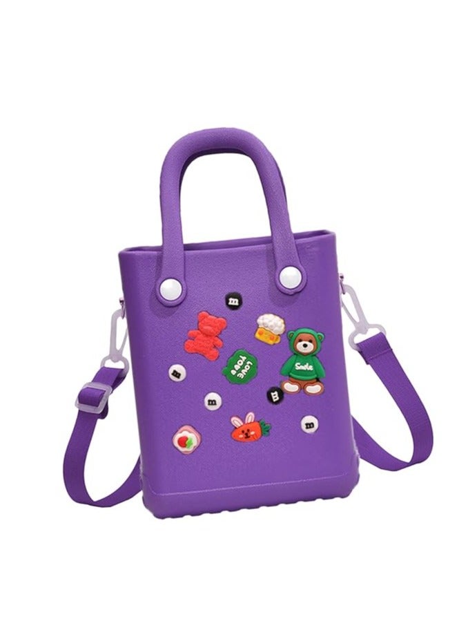 حقيبة يد نسائية بحزام قابل للتعديل للعطلات والسفر في الهواء الطلق، بنفسجية - Image 3