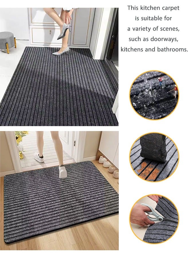 Kitchen Floor Mat, Kitchen Carpet Anti-Slip Kitchen Floor Mat Carpet Anti-Fouling Standing Mat Water-Absorbing & Quick-Drying Cushioned Anti Fatigue Kitchen Mats for Floor for Home Kitchen Bathrooms, Floor, Office, Sink, Laundry, Brown, 40 x 120cm - Image 3