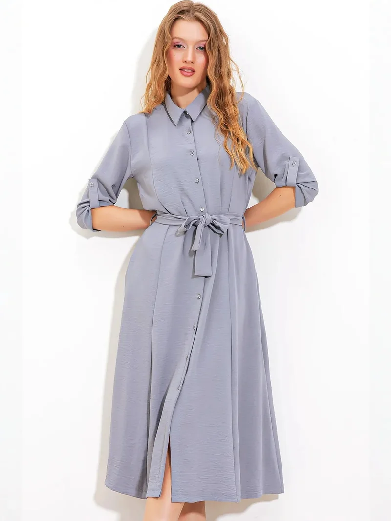 بيغ دارت BDART Textured Midi Dress with Bow