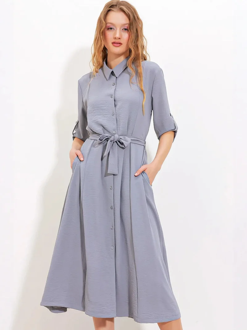بيغ دارت BDART Textured Midi Dress with Bow