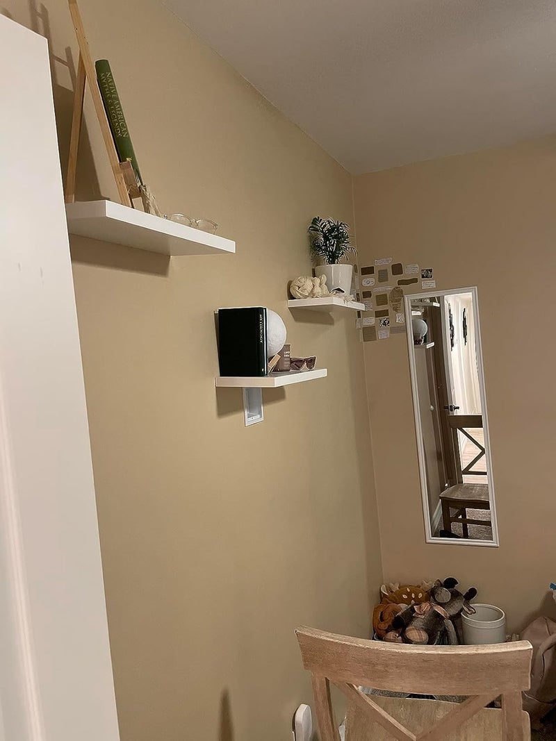 AsolBD Floating Shelves, Wall Shelves for Bedroom/Living Room/Bathroom/Kitchen Decor, wall shelf with Invisible Brackets Set of 2, 120 x 25 x 3.8 CM (White, 120CM) - Image 5