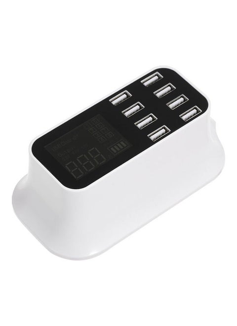 8-Port LED USB Charging Hub White